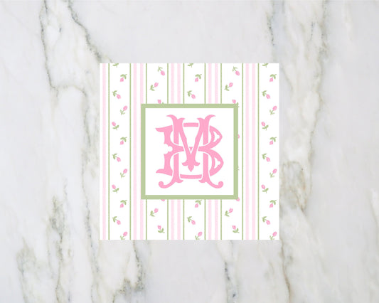 Rosebud Monogram Enclosure Card