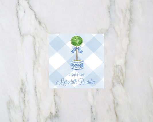 Personalized Bow Topiary Enclosure Card