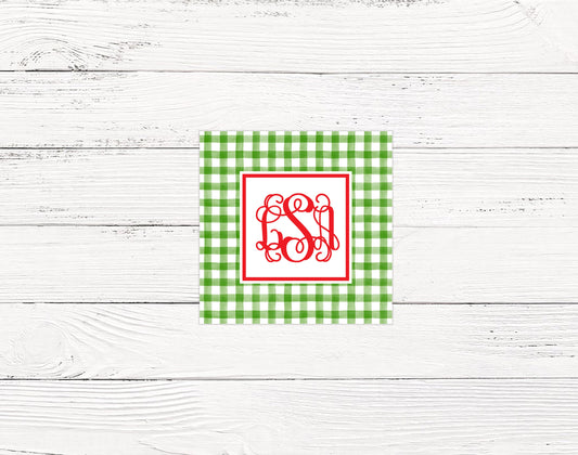 Green Gingham Christmas Enclosure Cards