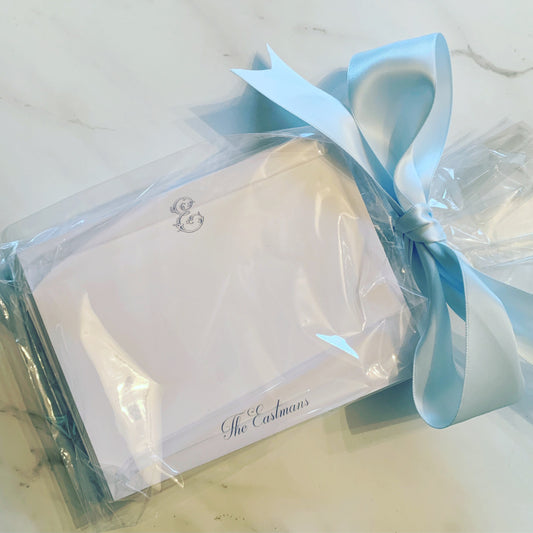 One initial family flat notecards