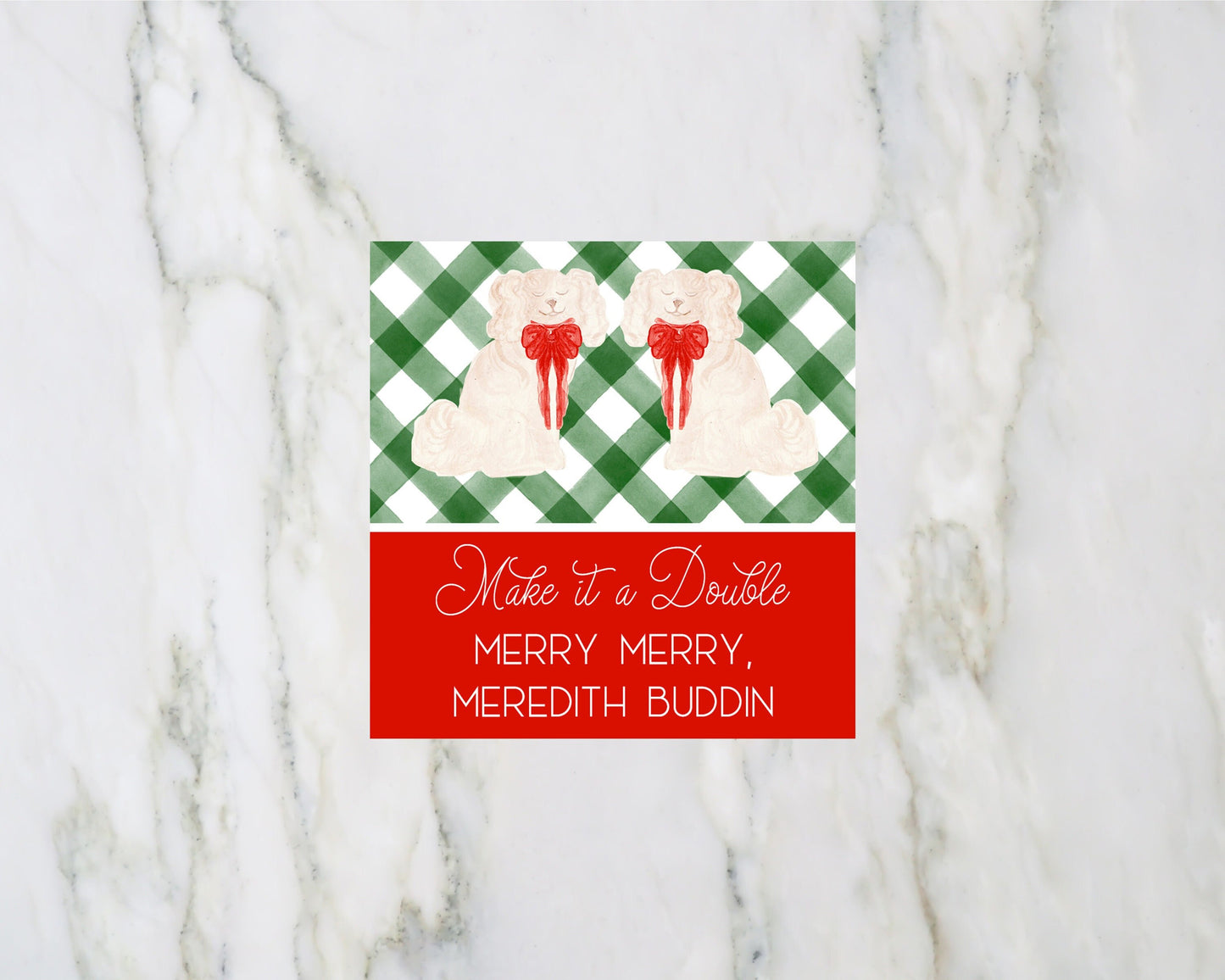 Christmas Staffordshire Dog Enclosure Cards