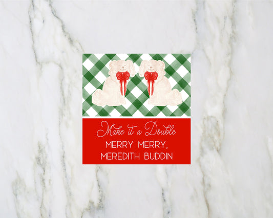 Christmas Staffordshire Dog Enclosure Cards