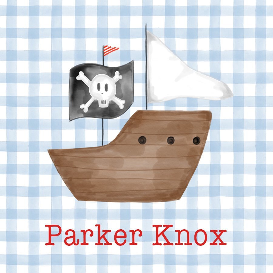 Pirate watercolor valentine enclosure card