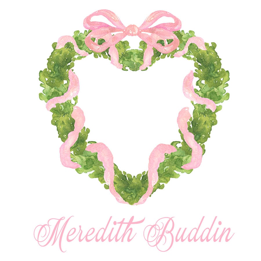 Heart Wreath with Bow Enclosure Card