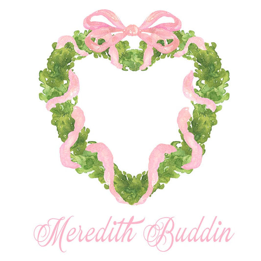 Heart Wreath with Bow Enclosure Card