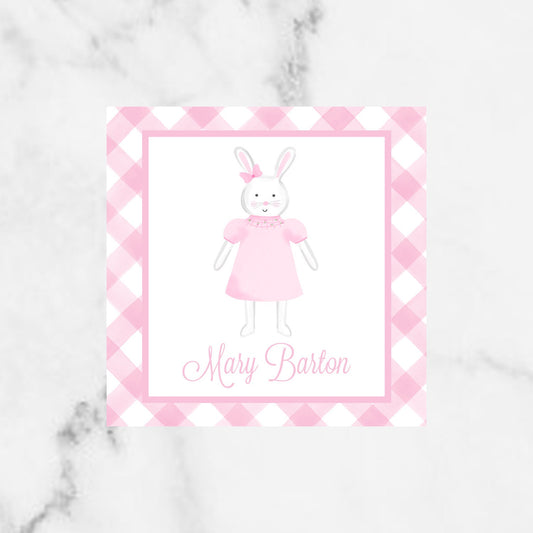 Little Girl Smocked Dress Bunny Enclosure Card