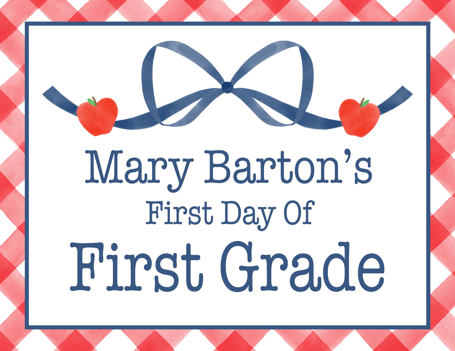 Personalized Printable First Day of School Sign
