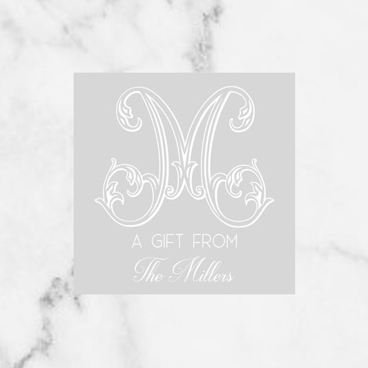 Fancy Initial  Monogrammed Gift Enclosure Cards/Stickers