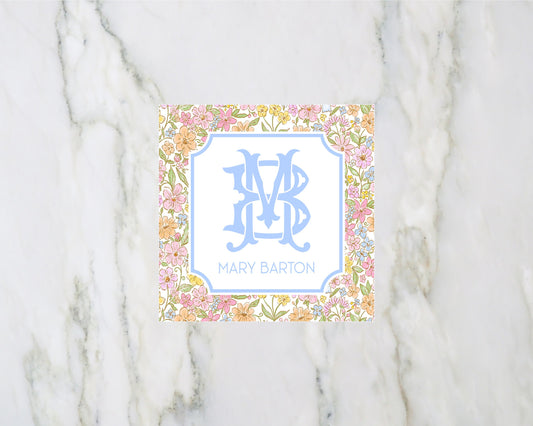 Wildflower Monogrammed Enclosure Cards
