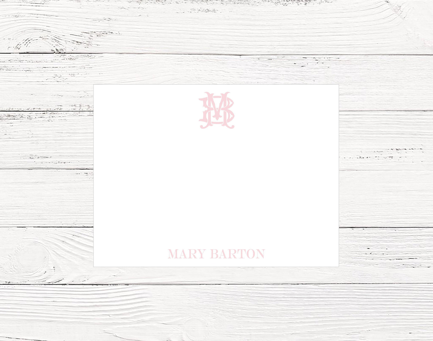 Chic Monogram Flat Note Cards for Girls