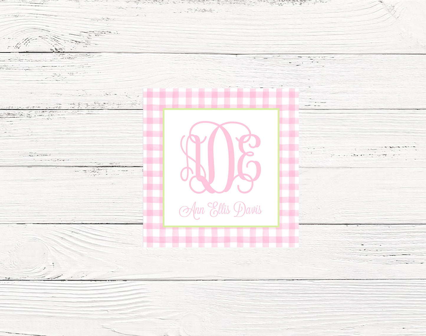 Pink Gingham Enclosure Cards