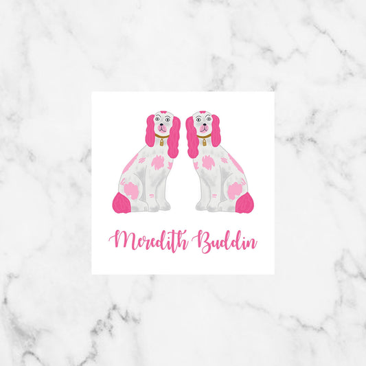 Pink Staffordshire Dog Enclosure Cards