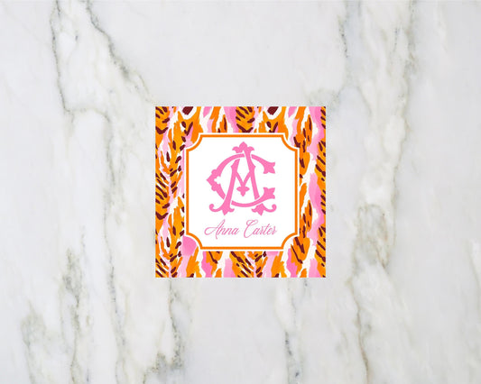 Monogrammed Tiger Enclosure Cards
