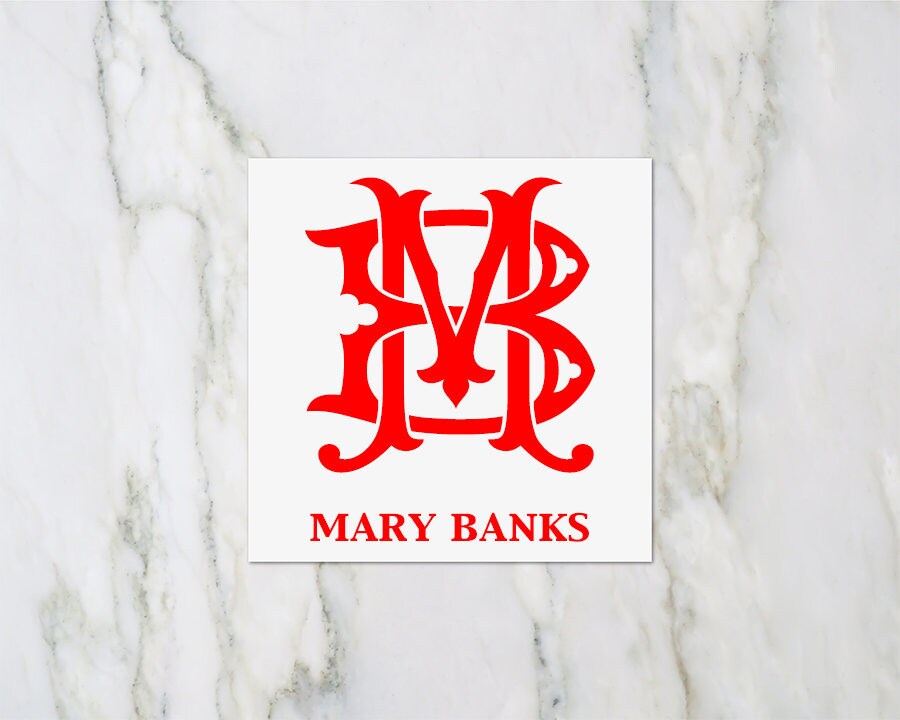 Red chic monogram enclosure cards