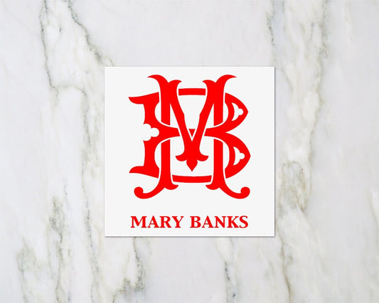 Red chic monogram enclosure cards