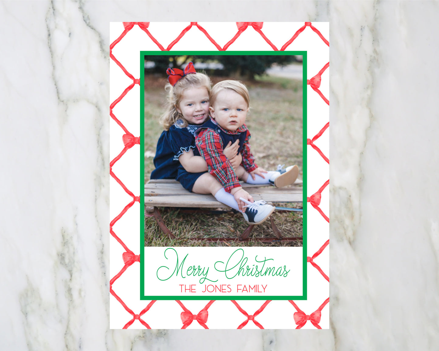Bow Trellis Christmas Card