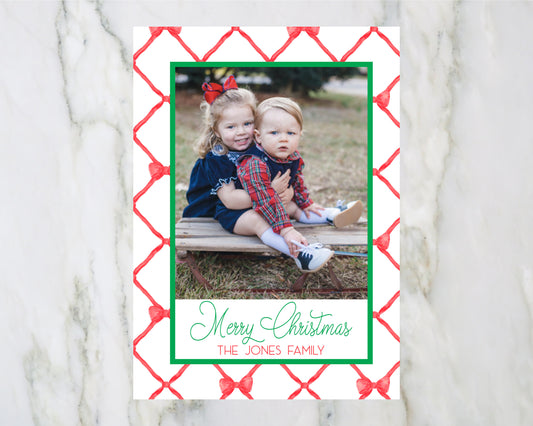 Bow Trellis Christmas Card