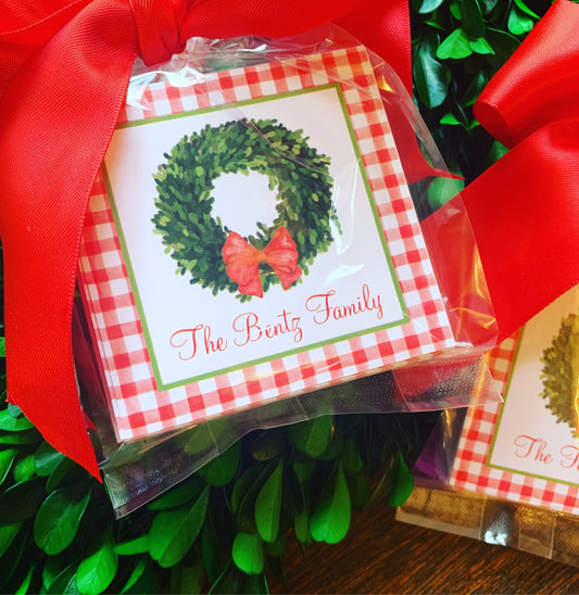 Boxwood Wreath Christmas Enclosure Card