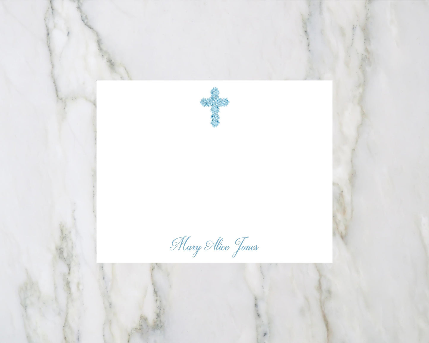 Personalized Hydrangea Cross Notecards