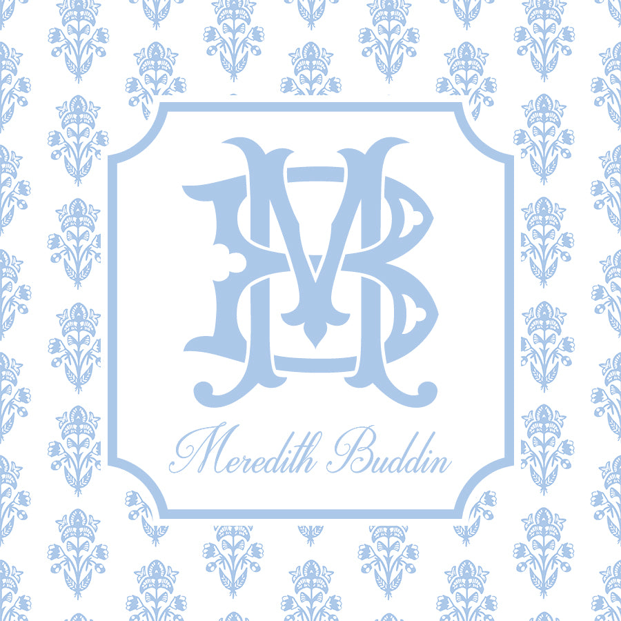 Block Print Monogrammed Enclosure Card