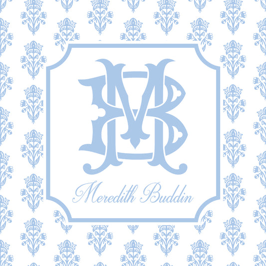 Block Print Monogrammed Enclosure Card