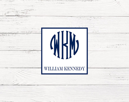 Navy Enclosure Cards with Seal Monogram
