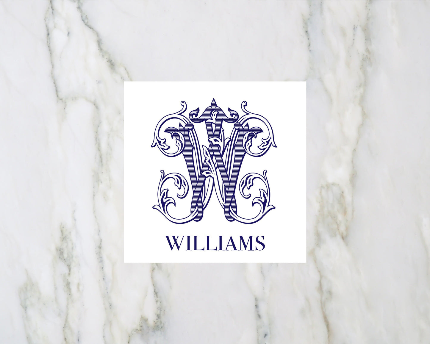 Fancy Initial  Monogrammed Gift Enclosure Cards/Stickers