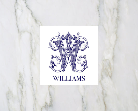 Fancy Initial  Monogrammed Gift Enclosure Cards/Stickers