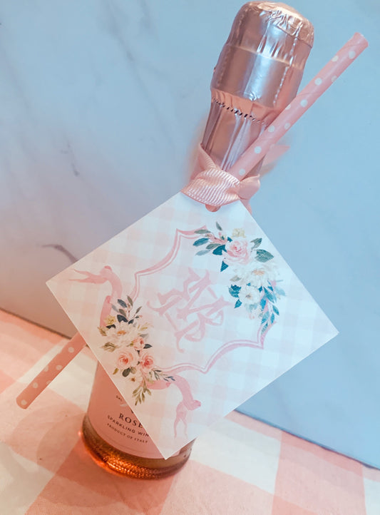 Floral Monogram Enclosure Card