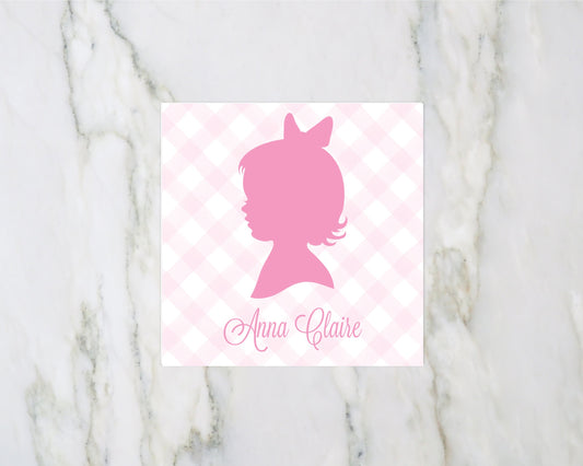 Little Girl Silhouette Enclosure Cards