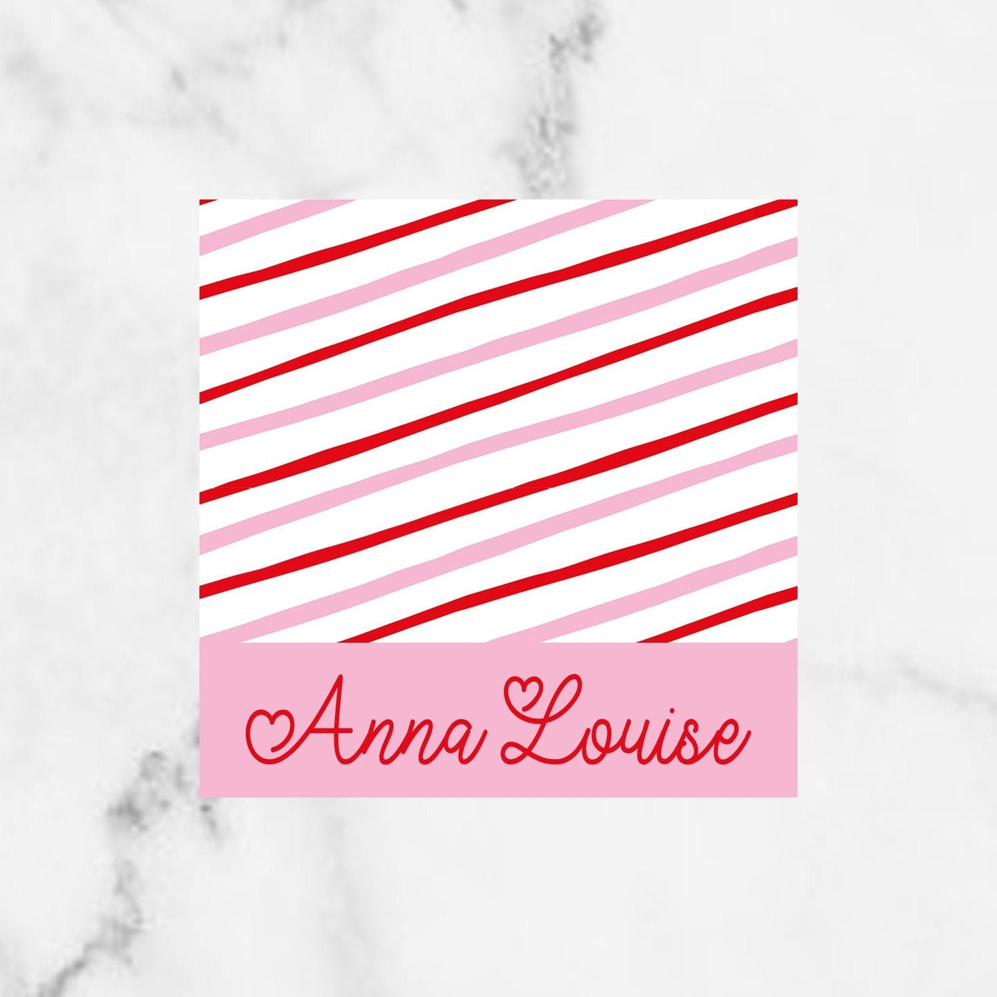 Digital Pink and Red Stripe Enclosure Card