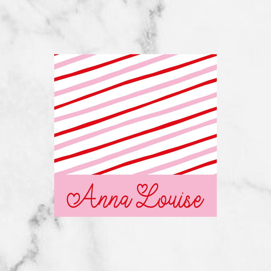 Digital Pink and Red Stripe Enclosure Card