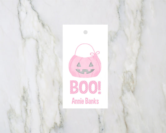 Pink Pumpkin Personalized Gift Tags