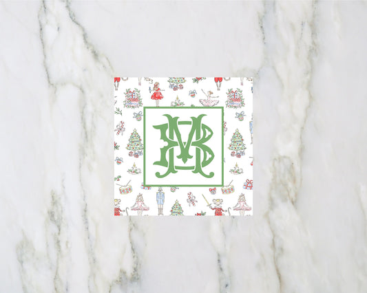 The Nutcracker inspired monogrammed Christmas Enclosure Cards