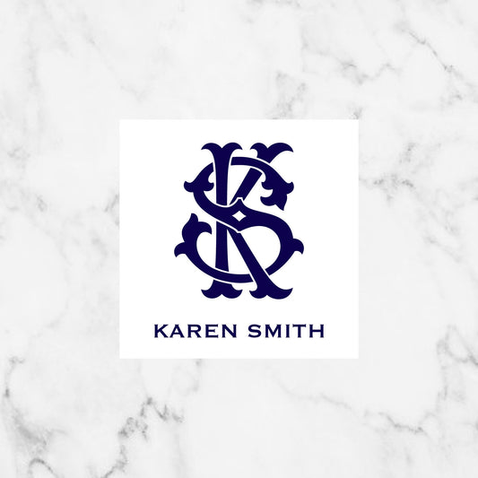 Navy Blue Chic Monogram Enclosure Cards or Gift Tags