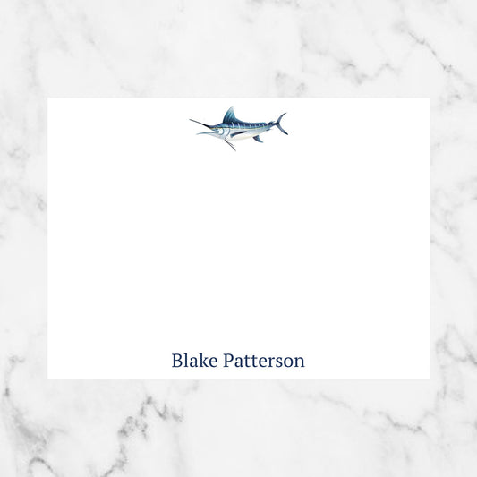 Swordfish Flat Personalized Note Card