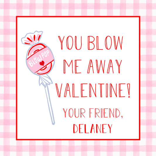 Blow Pop Valentine Enclosure Card