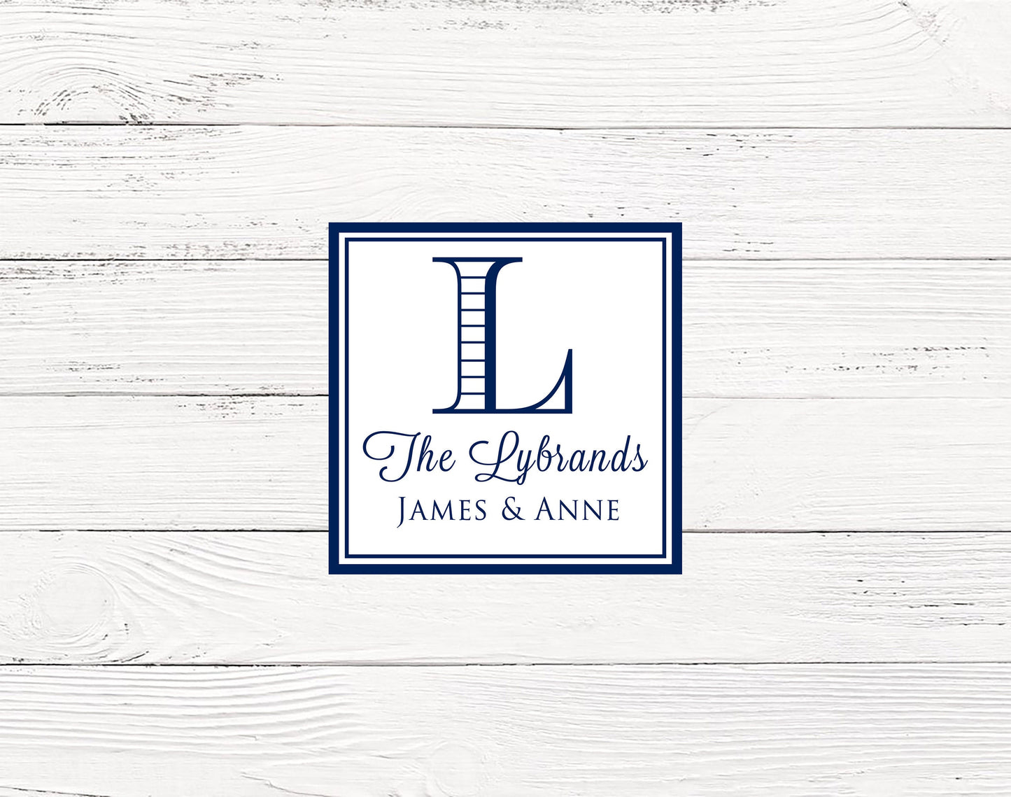 Monogrammed Navy Enclosure Cards