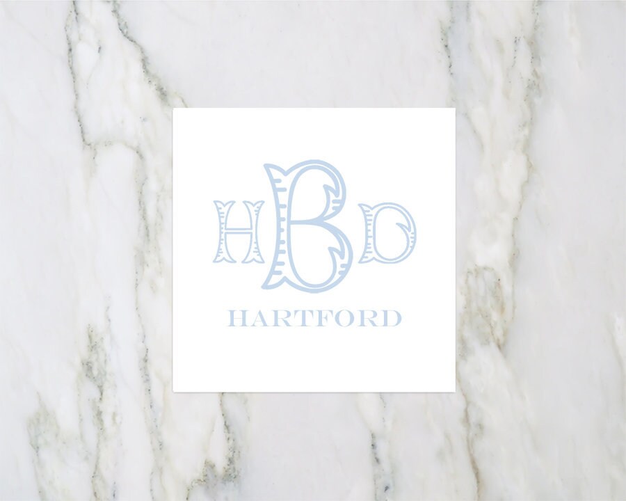 Little Boy Monogrammed enclosure card