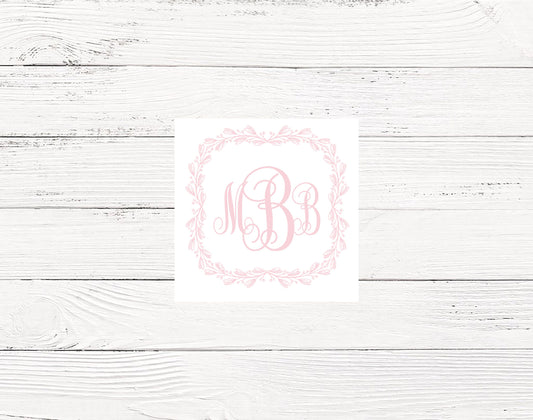 Vintage Pink Monogrammed Enclosure Cards