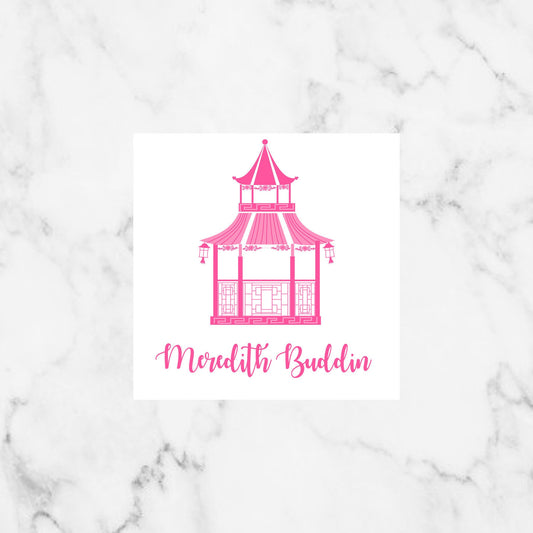 Pink Pagoda Chinoiserie Enclosure Cards