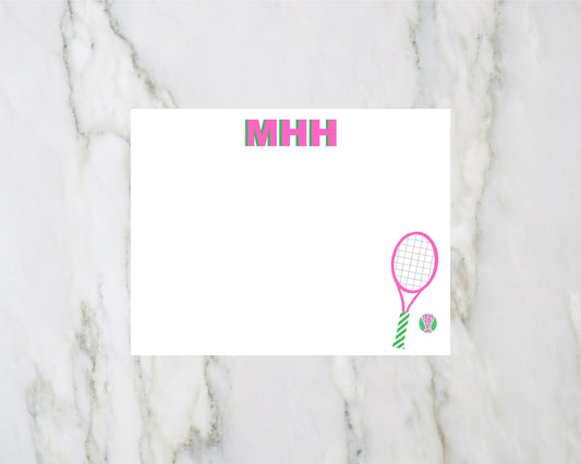 Monogrammed Tennis Note Cards