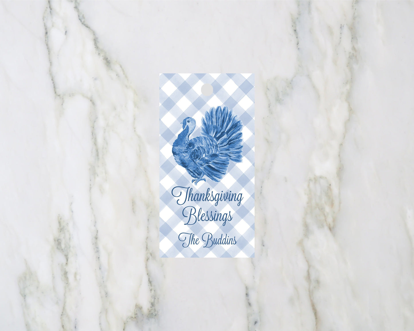 Blue Turkey Personalized Gift Tag