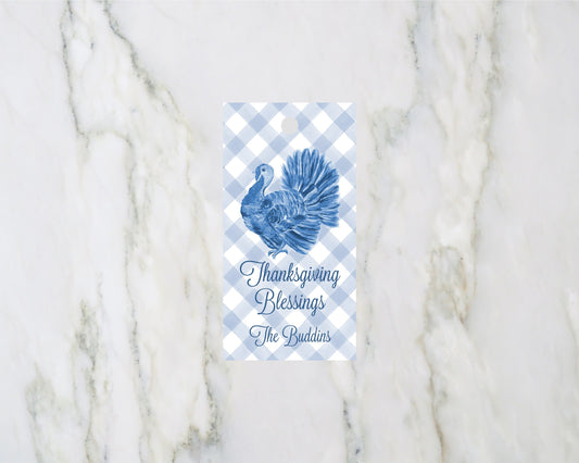 Blue Turkey Personalized Gift Tag