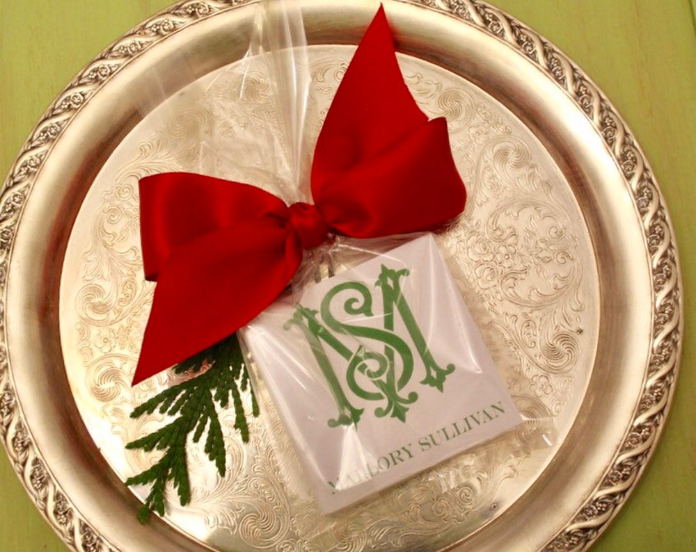 Chic Monogram Enclosure Cards